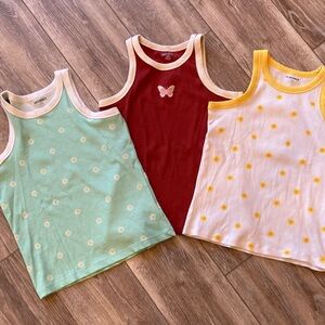 Old Navy Colorful Tank Tops with Floral Patterns and Butterflies